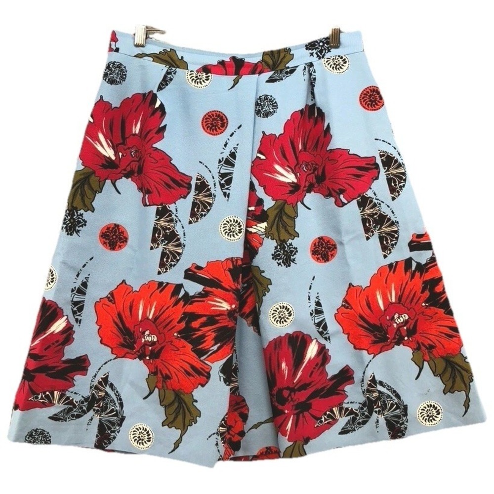 Classiques Entier Pleated Flare Skirt Womens 12 Floral Knee Length Artsy Career